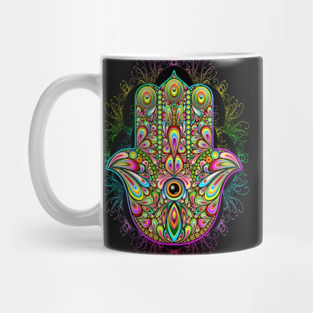 Hamsa Hand Amulet Psychedelic by BluedarkArt